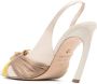 Roberto Cavalli pineapple Tiger-Tooth slingback pumps Neutrals - Thumbnail 3