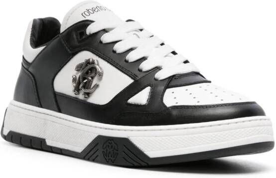 Roberto Cavalli RC-plaque leather sneakers Black