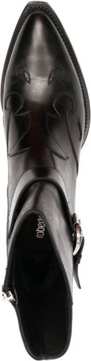 Roberto Cavalli Tiger Tooth leather boots Black
