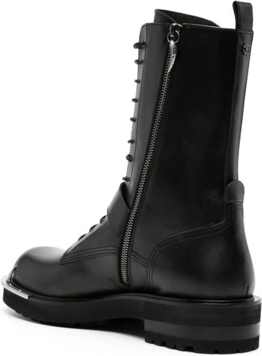 Roberto Cavalli Tiger Tooth leather boots Black