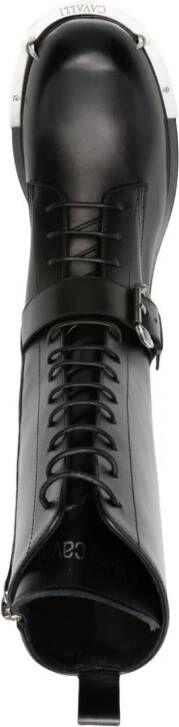 Roberto Cavalli Tiger Tooth leather boots Black