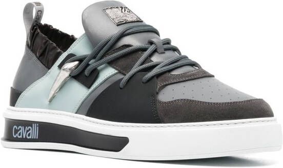 Roberto Cavalli Tiger Tooth panelled sneakers Grey