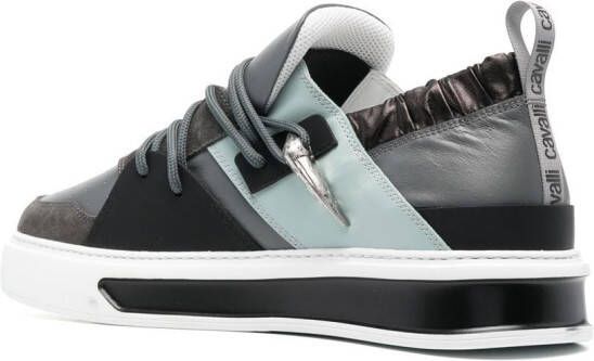 Roberto Cavalli Tiger Tooth panelled sneakers Grey