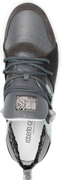 Roberto Cavalli Tiger Tooth panelled sneakers Grey