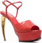 Roberto Cavalli Tiger Tooth platform sandals Red - Thumbnail 2