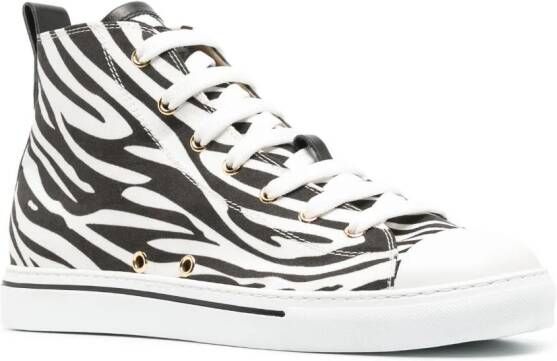 Roberto Cavalli zebra-print leather sneakers White