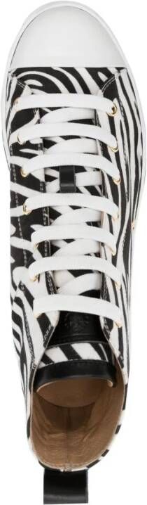 Roberto Cavalli zebra-print leather sneakers White