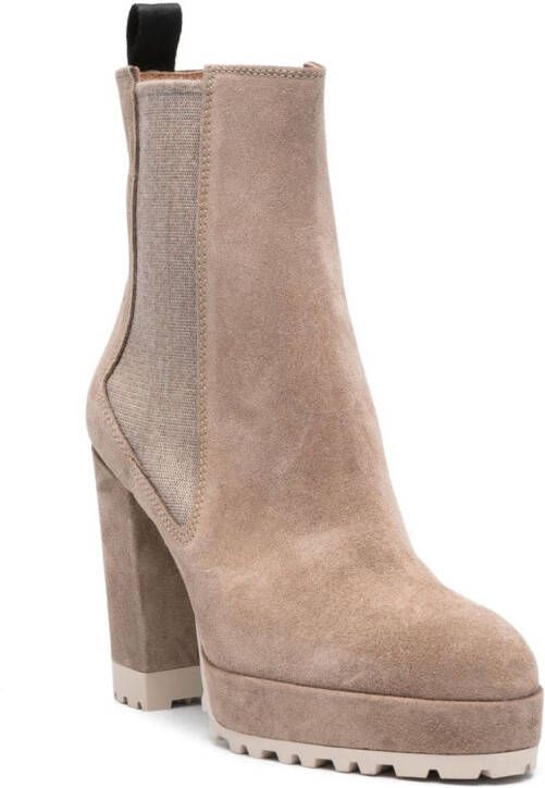 Roberto Festa 105mm platform suede ankle boots Neutrals