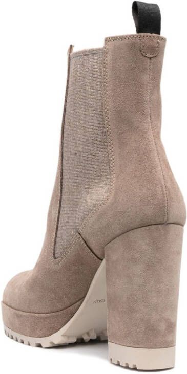 Roberto Festa 105mm platform suede ankle boots Neutrals