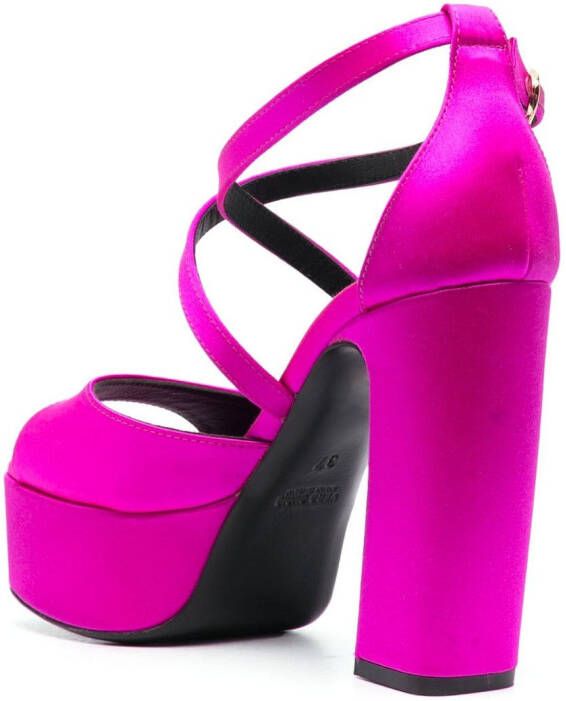 Roberto Festa 115mm open-toe leather pumps Pink