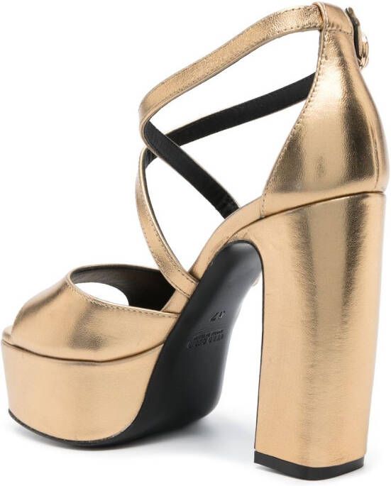 Roberto Festa 125mm metallic leather sandals Gold