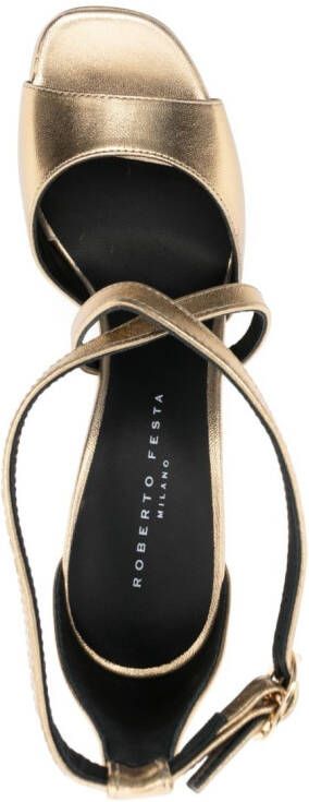 Roberto Festa 125mm metallic leather sandals Gold