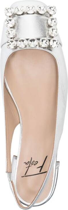 Roberto Festa Alaia buckle-embellished ballerina shoes Silver