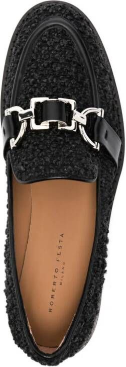 Roberto Festa boucle-texture buckle-detail loafers Black