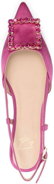 Roberto Festa crystal-embellishment pointed mules Pink