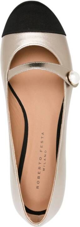 Roberto Festa Divy leather ballerina shoes Gold