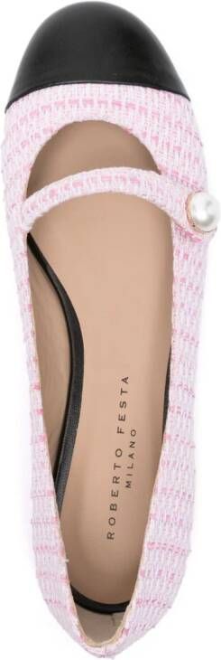 Roberto Festa Divy tweed ballerina shoes Pink