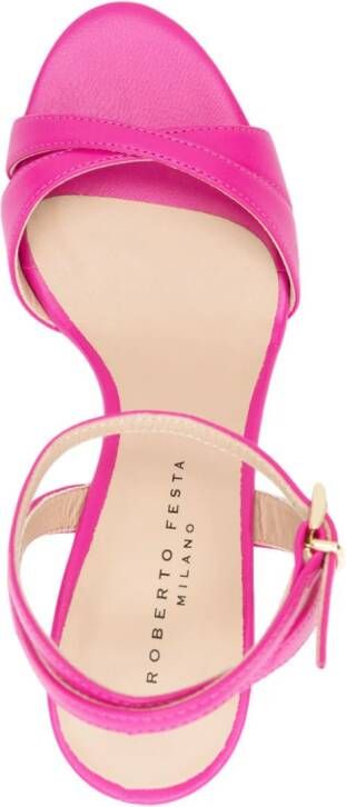 Roberto Festa Donna 100mm leather sandals Pink