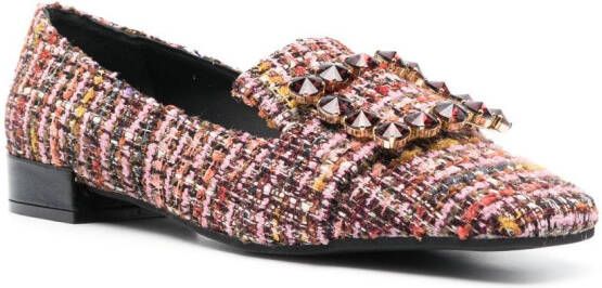 Roberto Festa Felisa tweed flat loafers Pink