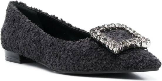 Roberto Festa fleece-texture ballerina shoes Black