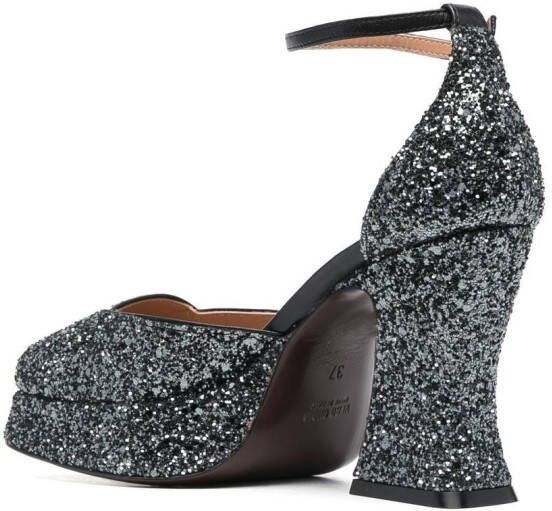 Roberto Festa glitter panelled 100mm pumps Black
