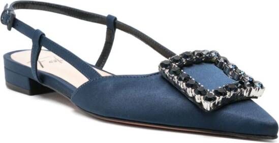 Roberto Festa Lavanda crystal-buckle ballerina shoes Blue
