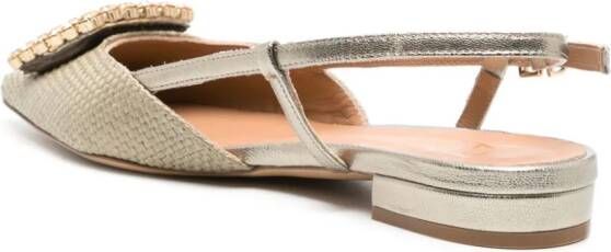 Roberto Festa Lavanda crystal-buckle ballerina shoes Neutrals