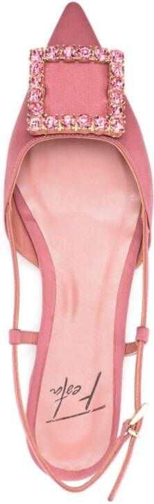 Roberto Festa Lavanda crystal-buckle ballerina shoes Pink