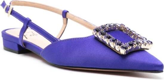Roberto Festa Lavanda crystal-buckle ballerina shoes Purple