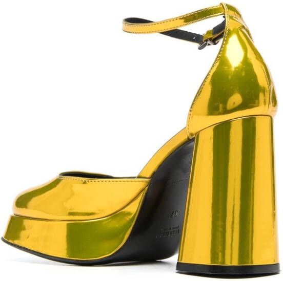 Roberto Festa Nicla Reflex 100mm leather pumps Gold