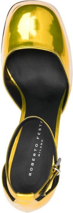 Roberto Festa Nicla Reflex 100mm leather pumps Gold