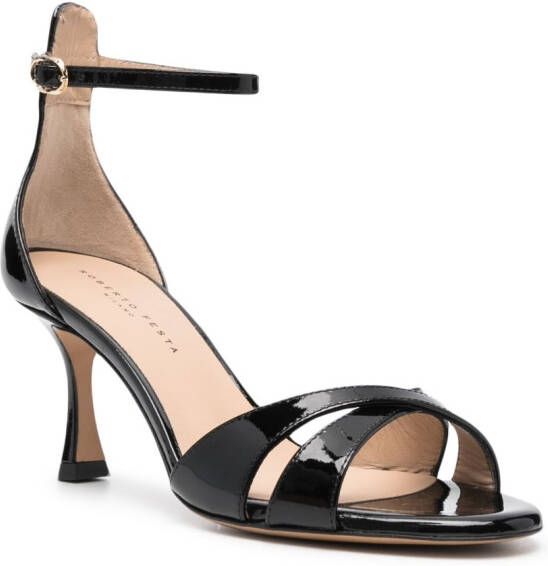Roberto Festa patent-leather open-toe sandals Black