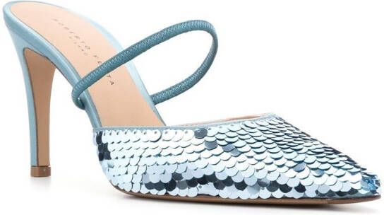 Roberto Festa sequin pointed 90mm mules Blue