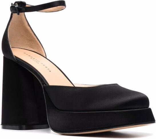 Roberto Festa silk satin high-heeled pumps Black