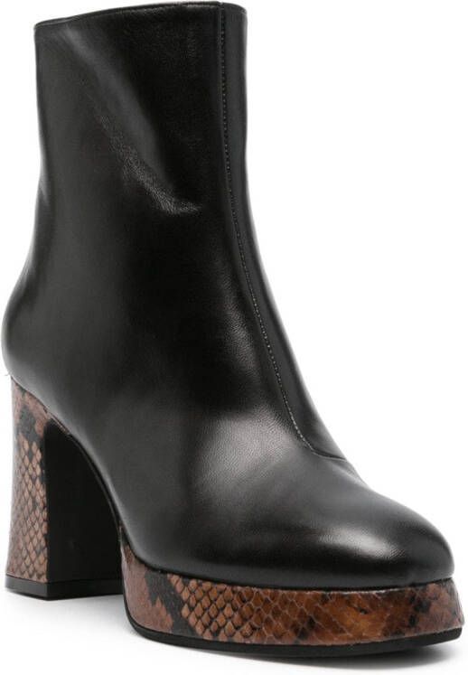 Roberto Festa snakeskin-effect leather ankle boots Black