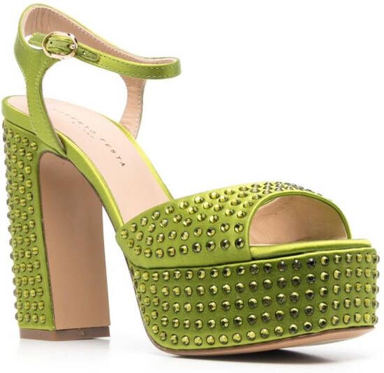 Roberto Festa spike-detail 125mm heeled sandals Green