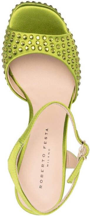 Roberto Festa spike-detail 125mm heeled sandals Green