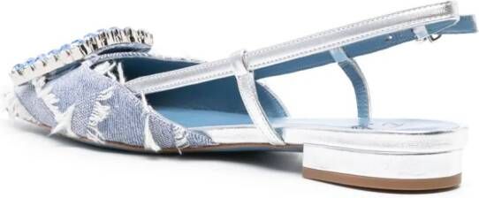 Roberto Festa Stefi crystal-buckle slingback sandals Blue