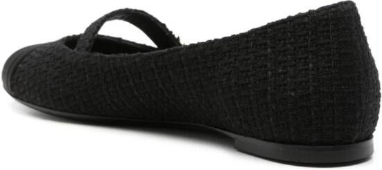 Roberto Festa tweed ballerina shoes Black