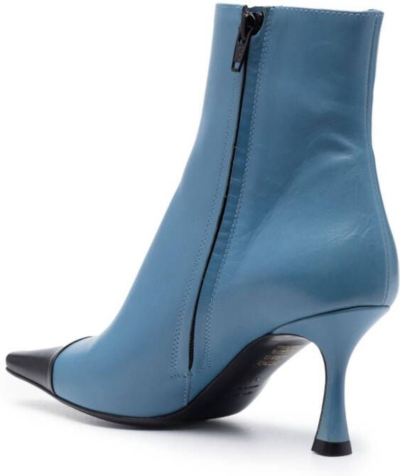 Roberto Festa two-tone 70mm leather ankle boots Blue