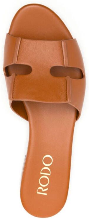 Rodo cut-out flat slides Brown