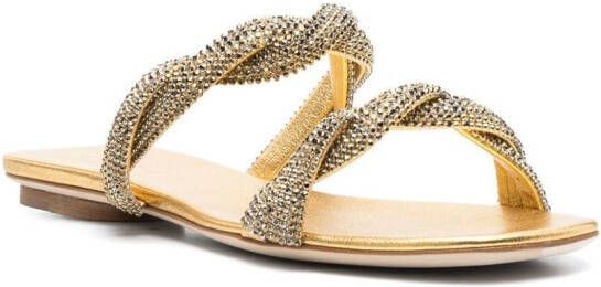 Rodo embellished flat sandals Gold