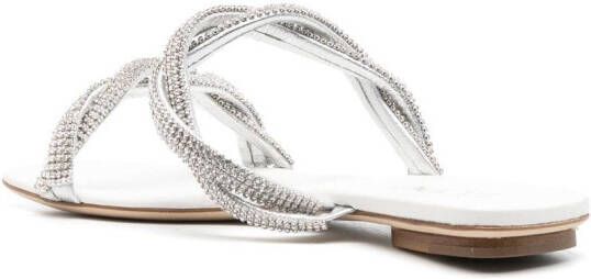 Rodo embellished flat sandals White