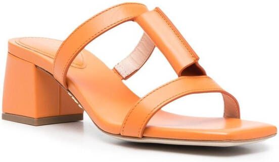 Rodo open-toe leather mules Orange