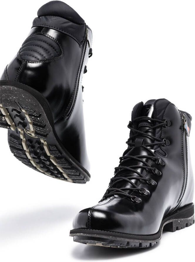 Rossignol high-shine leather lace-up boots Black