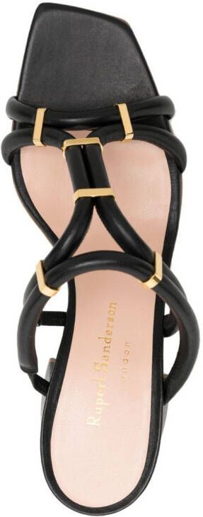 Rupert Sanderson 60mm tubular leather sandals Black