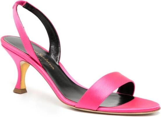 Rupert Sanderson Decade 70mm satin slingback sandals Pink