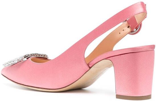 Rupert Sanderson embellished sling-back pumps Pink