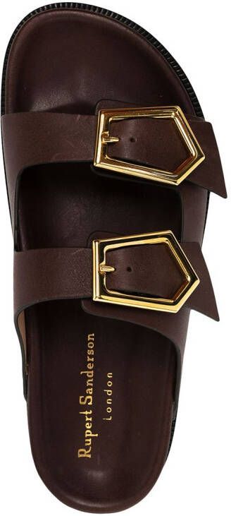 Rupert Sanderson Maine geometric buckled sandals Brown