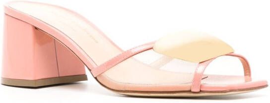 Rupert Sanderson rounded-plaque mid-heel sandals Pink